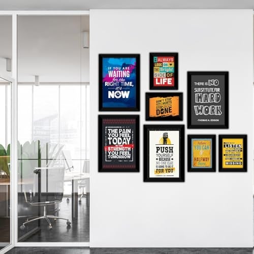 PAPER PLANE DESIGN Motivational Quotes Framed Posters - Inspirational Frames Abstract Wall Art Paintings For Home, Living Room Office Wall Décor. (Set of 8) - Image 4