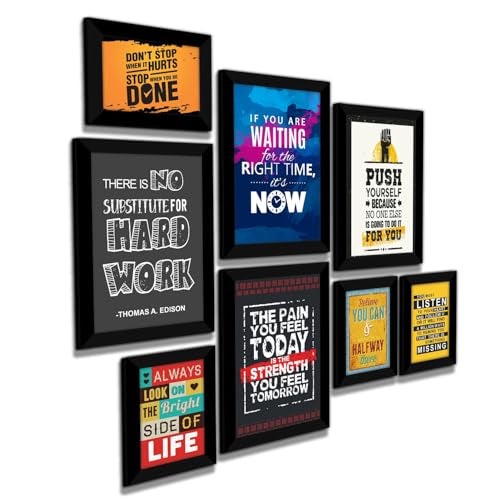 PAPER PLANE DESIGN Motivational Quotes Framed Posters - Inspirational Frames Abstract Wall Art Paintings For Home, Living Room Office Wall Décor. (Set of 8) - Image 2