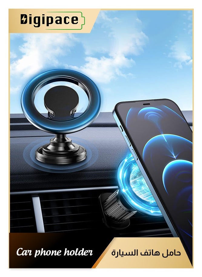 Digipace - Magsafe 2 in 1 Magnetic Car Phone Holder Car Air Vent Phone Holder with Two Magnetic Rings Car Accessories for iPhone and Other Smartphones - Image 1