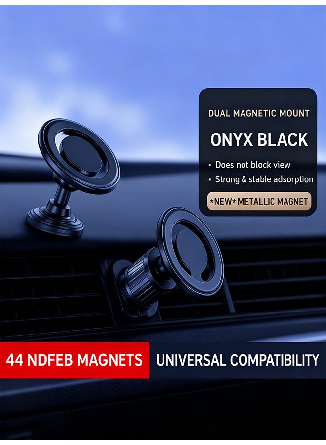 Digipace Dual-Function Magnetic Phone Holder, Air Vent Mount, Universal Smartphone Car Accessory (Black) - Image 1