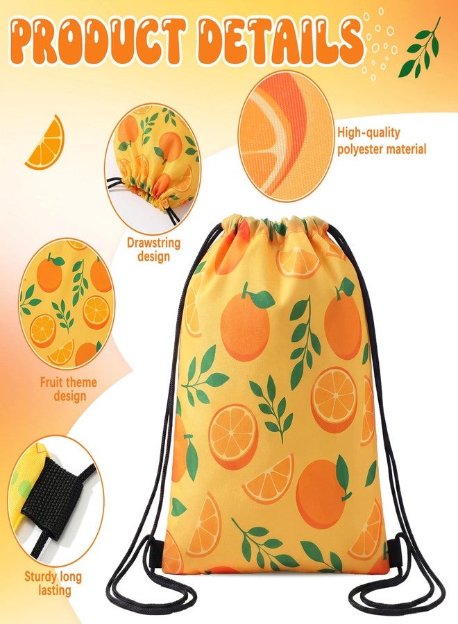 Aliceset 20 Pack Fruit Party Favor Gift Bags Bulk, Cute Fruit Drawstring Backpacks, Orange Pineapple Strawberry Watermelon Tutti Frutti Goodies Bags for Beach Summer Birthday Party Favors (11.81x9.84 - Image 3
