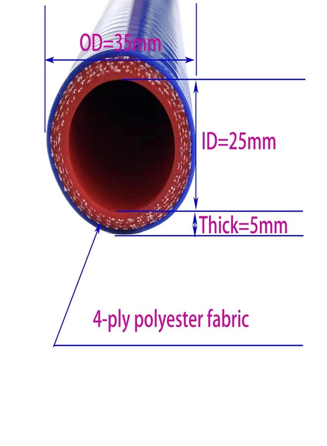 bekelan خرطوم تسخين سيليكون مقوى أزرق عالي الحرارة من بيكلان، مقاس 25 مم (1 بوصة) × 5 أقدام، خط مستقيم لتبريد الرادياتير (ضغط التشغيل 145 رطل لكل بوصة مربعة/4 طبقات مقواة/سمك 5 مم) + مشبكان - Image 3
