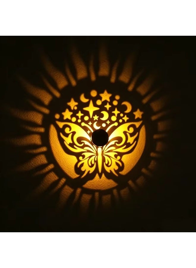 Solar Butterfly Pattern Wall Light Outdoor Garden Decoration Waterproof Sconce - Image 2