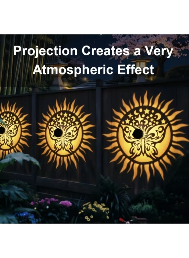 Solar Butterfly Pattern Wall Light Outdoor Garden Decoration Waterproof Sconce - Image 3