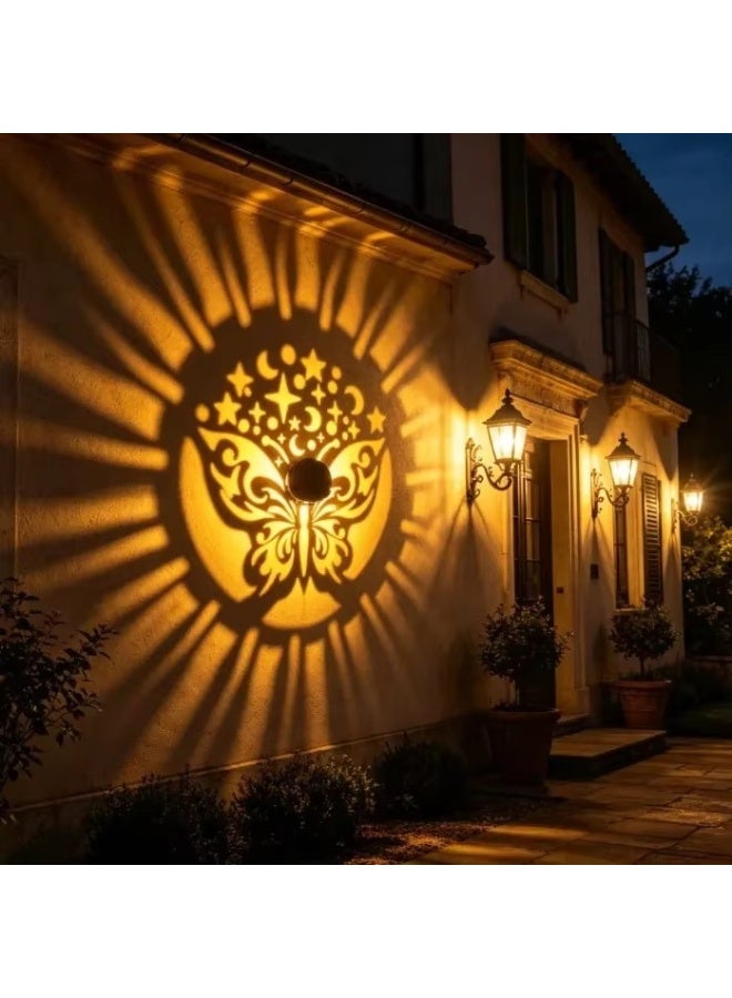 Solar Butterfly Pattern Wall Light Outdoor Garden Decoration Waterproof Sconce - Image 1