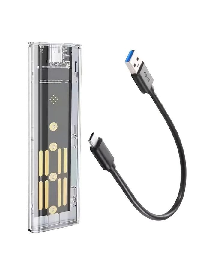علبة 1 من NVME M2 SSD شفافة، غلاف قرص صلب خارجي، PCIe 3 و4 و5 - Image 1