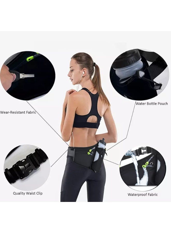 Pack with Water Bottle Holder, Hydration Running Belt for Men Women Adjustable Strap Waist Bag Suitable for Hiking Running Walking Jogging Camping(Bottle Not Included) (Black) - Image 5