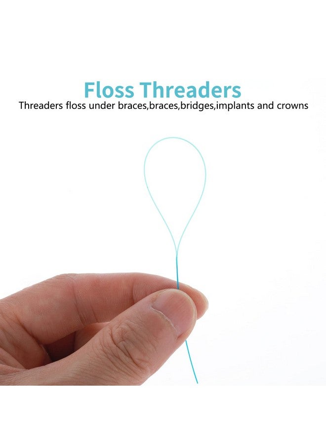 ولهيف 100 قطعة من خيوط تنظيف الأسنان متعددة الوظائف لتنظيف التقويمات والجسور والغرسات (أزرق) - Image 4