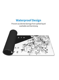 Excefore Gaming Mouse Pad Black and White Cherry Blossom, Stitched Edges Mousepad, Art Gaming Mouse Pad, Extended Large Mouse Mat Desk Pad, Long Non-Slip Rubber Base Mice Pad  - Image 5