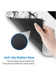Excefore Gaming Mouse Pad Black and White Cherry Blossom, Stitched Edges Mousepad, Art Gaming Mouse Pad, Extended Large Mouse Mat Desk Pad, Long Non-Slip Rubber Base Mice Pad  - Image 3