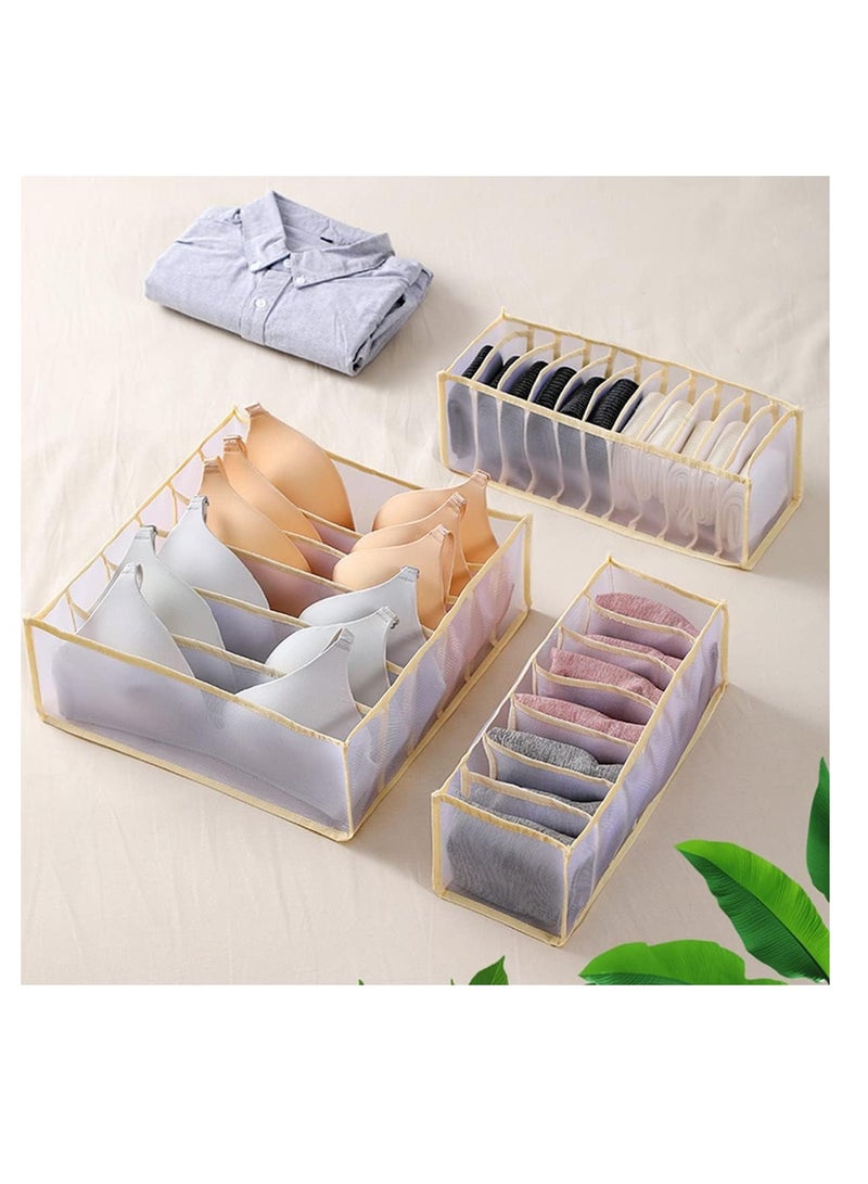 ECVV 3 Pcs Wardrobe Clothes Organizer, Mesh Clothes Storage Organizer for Jeans Pants Bra Underwear Socks, Foldable Drawer Organizers for Clothing - Image 2