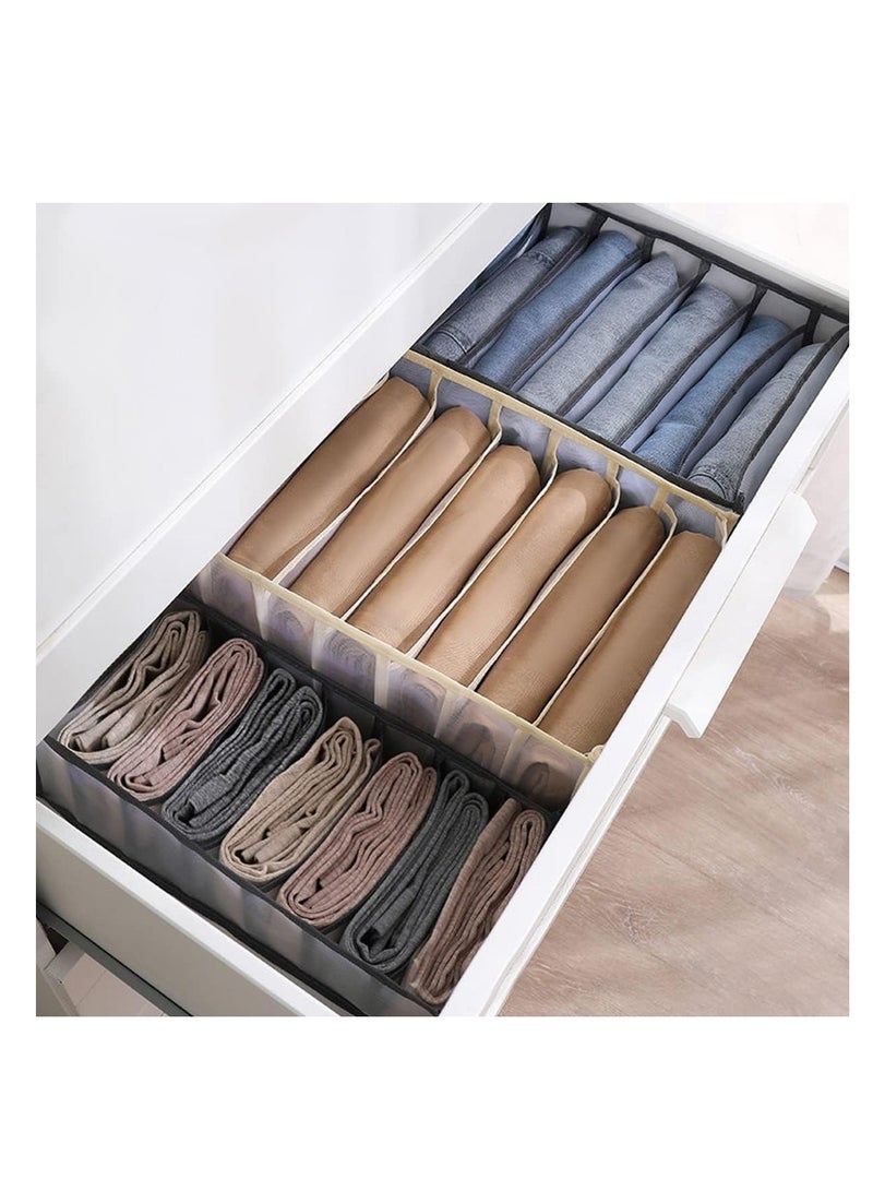 ECVV 3 Pcs Wardrobe Clothes Organizer, Mesh Clothes Storage Organizer for Jeans Pants Bra Underwear Socks, Foldable Drawer Organizers for Clothing - Image 4