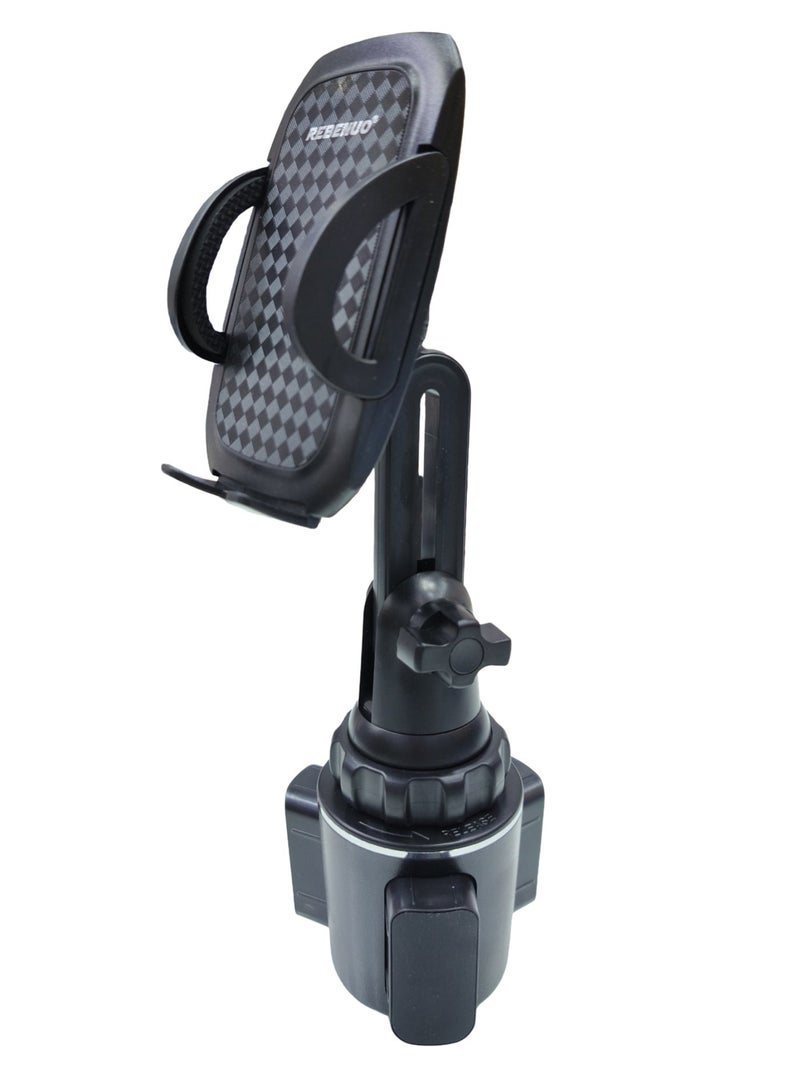 REBENUO  Car Phone Holder, Cup Holder with Flexible Arm and 360° Rotation - Model SX47 - Black - Image 3
