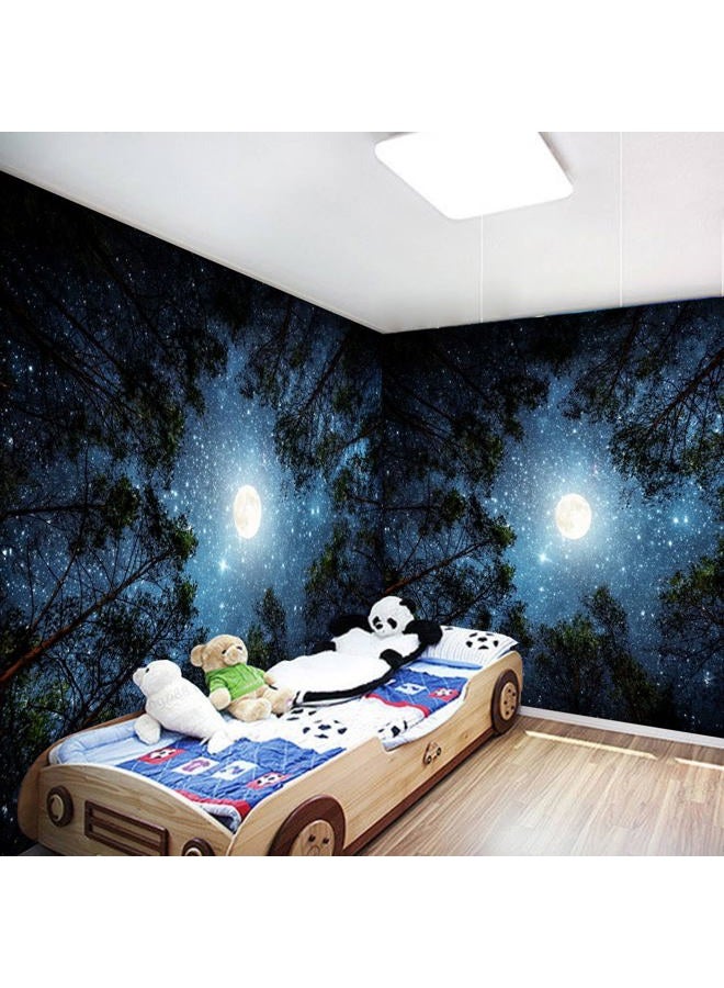 Apdidl Extra Large Galaxy Forest Tapestry for Bedroom Ceiling, Big Space Night Starry Sky Blue Tapestry Aesthetic, Oversized Milky Way Moon Stars Backdrop Wall Hanging for Dorm Living Room Decor (98"X118") - Image 5