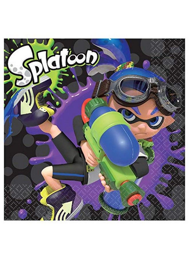 Amscan Splatoon Luncheon Paper Napkins 6.5" X 6.5" ; Multicolor ; Pack Of 16 - Image 1