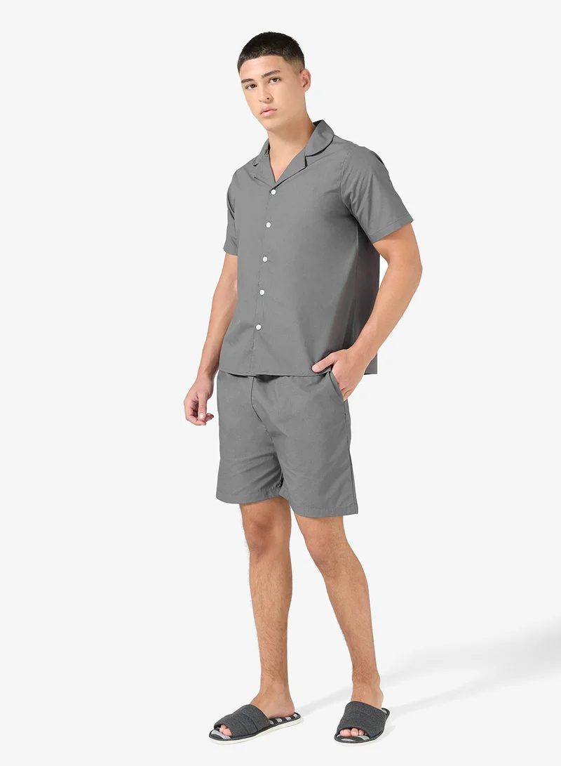 Seventy Five  Nightwear Shirt & Shorts Set for Men | Best Price UAE