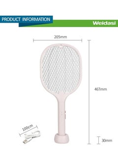 WEIDASI Rechargeable Mosquito Bat Zapper with USB Cable and Stand  - Image 2