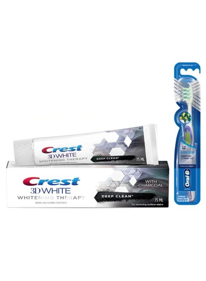 Oral-B Oral-B Pro-Expert Ultra Soft Multi-Color Manual Toothbrush with Crest 3D White Deep Clean with Charcoal Toothpaste 75ml  - Image 5