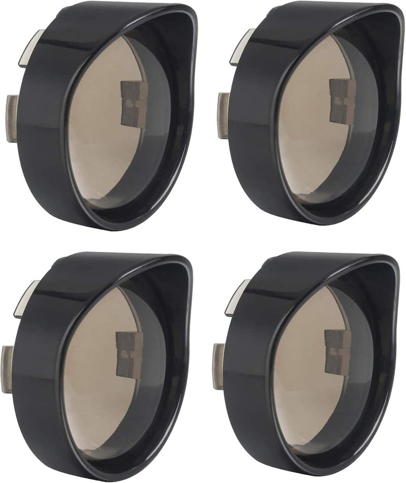 NTHREEAUTO 4PCS Bullet Smoked Turn Signals Lens Cover with Black Visors Bezels Compatible with Harley Dyna Sportster Softail Street Glide Road King - Image 1