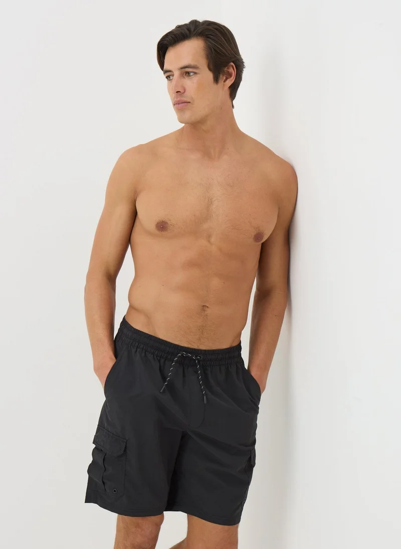 Matalan Black Cargo Swim Shorts