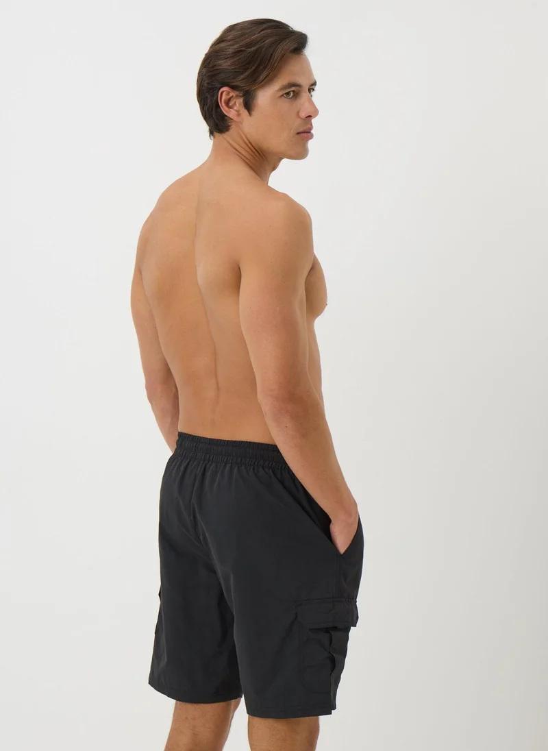 Matalan Black Cargo Swim Shorts