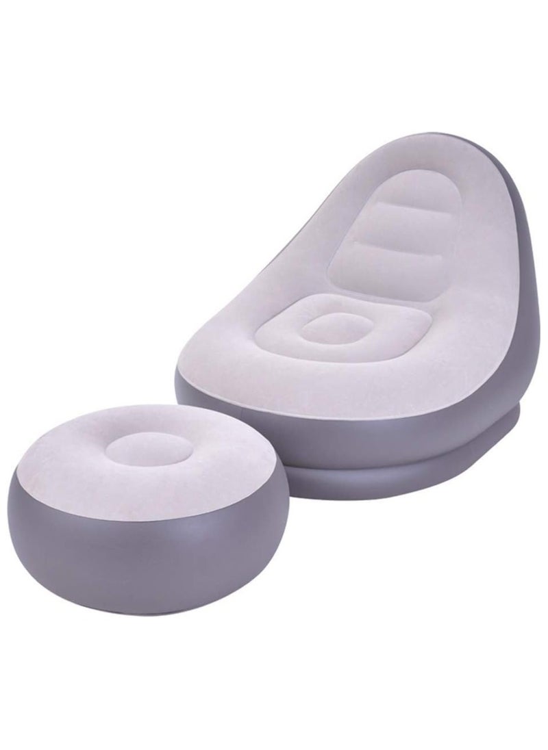 DubaiGallery - Inflatable lounge chair with Extra foot mat, multi-function purpose with air pump 2-in-1 air nozzle design makes it inflate and deflate quickly - Image 1