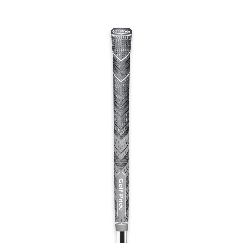 Golf Pride MCC Plus4 Golf Club Grip - All-Weather Hybrid Grip with Larger Lower Hand - Brushed Cotton Cord & Pebbled Texture - Midsize - Grey - Image 1