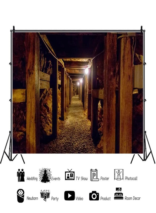 خلفية تصوير نفق من يونغ فوتو، مقاس 7×5 قدم، لممر تحت الأرض، صناعة، منجم، جدار عتيق، كهف جبلي قديم، خلفية تصوير للفتيات والفتيان والأطفال والبالغين، دعائم استوديو تصوير فنية للصور الشخصية - Image 2
