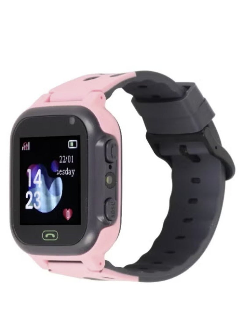 Denx Kids Smart Watch with GPS, SIM Card, Waterproof, Pink/Black - Image 2
