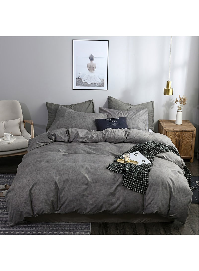 ZERIFAM 4 Pieces Duvet Cover Set, Soft Microfiber Comforter Cover with Zipper Closure, 3 Pieces Include 1 Duvet Cover 200x230cm and 2 Pillow Shams, Full Size - Image 1