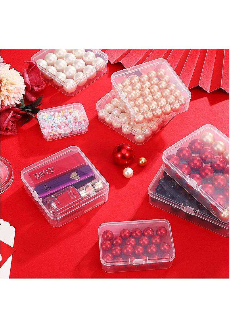 SYOSI Containers Box, Small Clear Plastic Beads Storage Containers Box with Hinged Lid, Storage Case of Small Items, Crafts, Jewelry, Hardware - Image 2