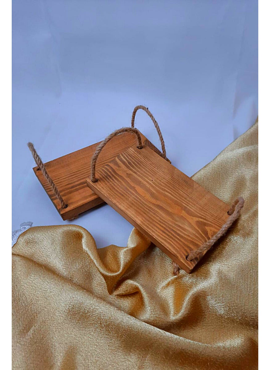 Alyones - 2 Piece Rope Decorative Wooden Presentation Tray Set - Image 1