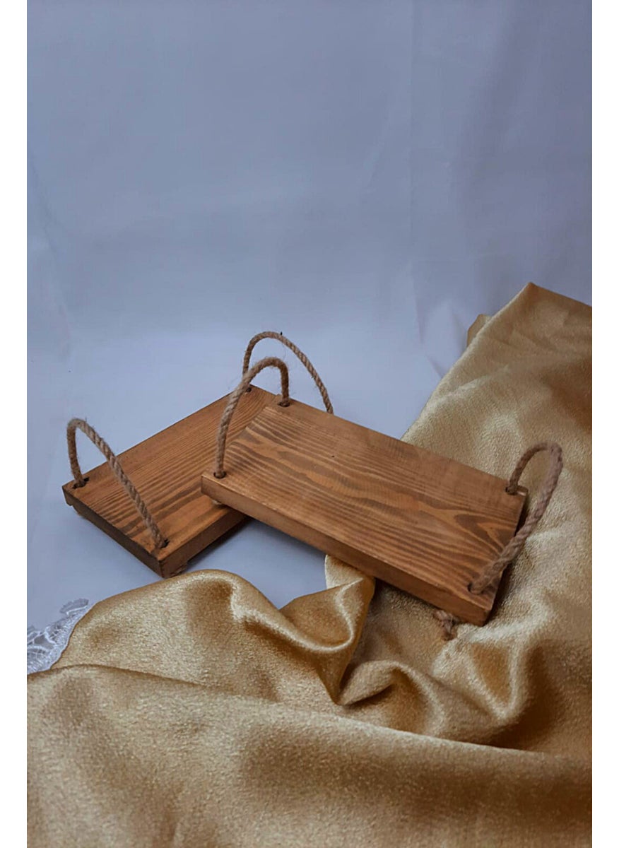 Alyones - 2 Piece Rope Decorative Wooden Presentation Tray Set - Image 1