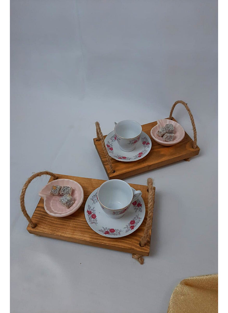 Alyones - 2 Piece Rope Decorative Wooden Presentation Tray Set - Image 1