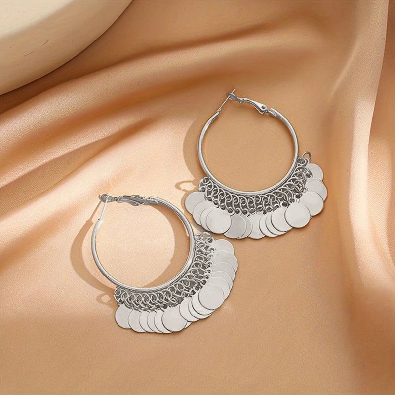 2025 New High-end Sense Niche Fashion Ear Ring Silver Needle Simple Light Luxury Large Circle Earrings Women's Earrings - Image 1