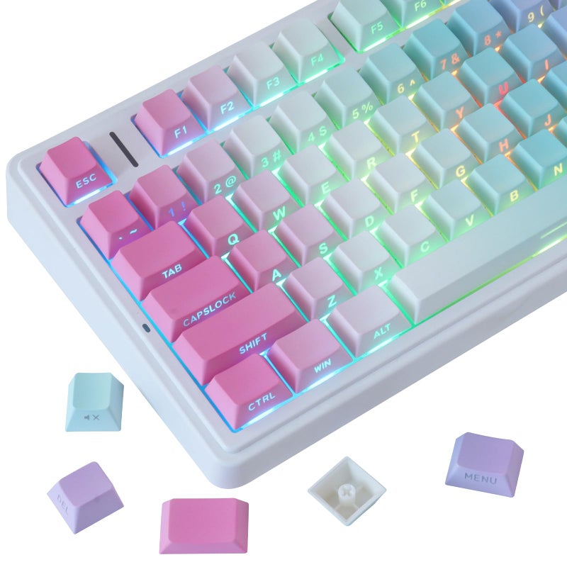 JOMKIZ Y2K Aesthetic 133 Key PBT Keycap Set, Cherry Profile, Side-Legend Shine Through, Dye-Sublimation for 60%, 65%, 75%, 100% Cherry MX Mechanical Keyboard - Image 1
