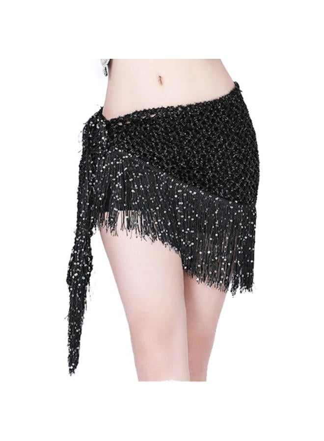 Nimiman Belly Dancing Belt Colorful Waist Chain Belly Dance Hip Scarf Belt, Black, One size - Image 2