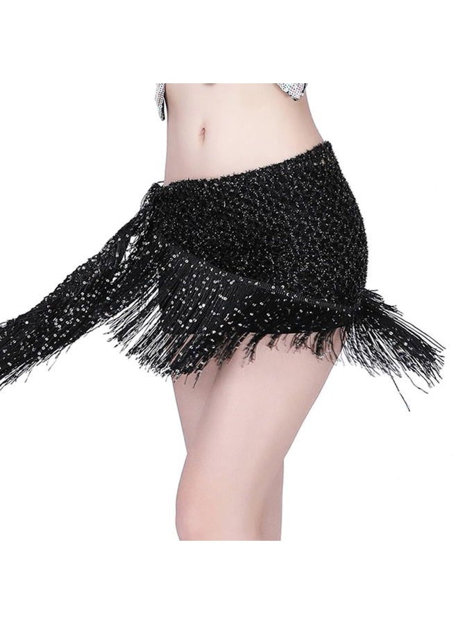Nimiman Belly Dancing Belt Colorful Waist Chain Belly Dance Hip Scarf Belt, Black, One size - Image 3