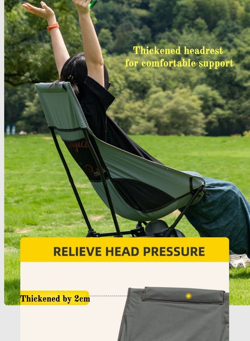 بيوتيفول كرسي قمري مربع مرتفع خارجي محمول بأربعة أرجل كرسي فضاء خارجي قابل للطي كرسي تخييم وصيد مرتفع - Image 4