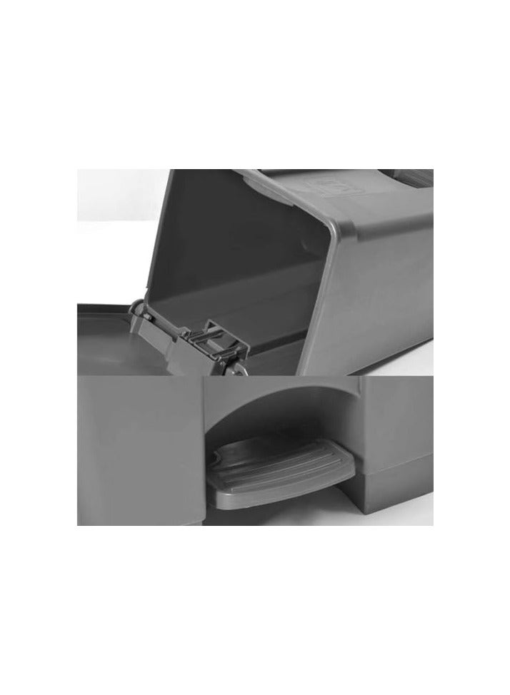 VINSTAR 87 LTR Garbage Trash Can with Centre Pedal, High Density Polyethylene (HDPE) Heavy-Duty Dust Bin (GREY) - Image 5