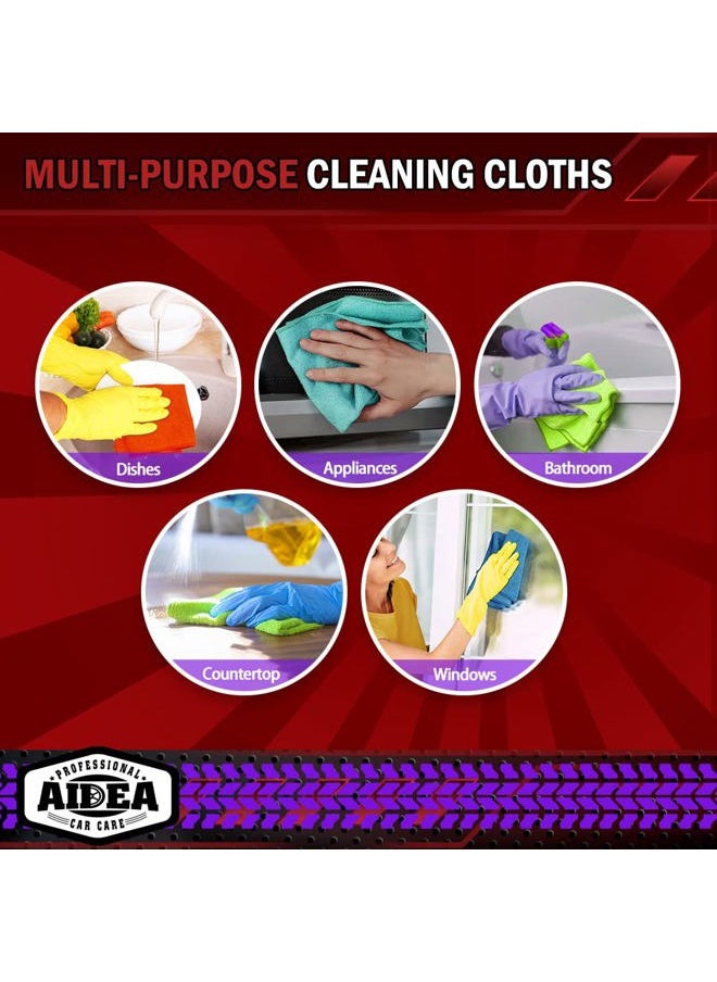 AIDEA - Microfiber Cleaning Cloths, 50PK, Microfiber Towels for Cars, Premium All Purpose Car Cloth, Dusting Cloth Cleaning Rags, Absorbent Towels for SUVs, House, Kitchen, Window, 12"×12" - Image 1