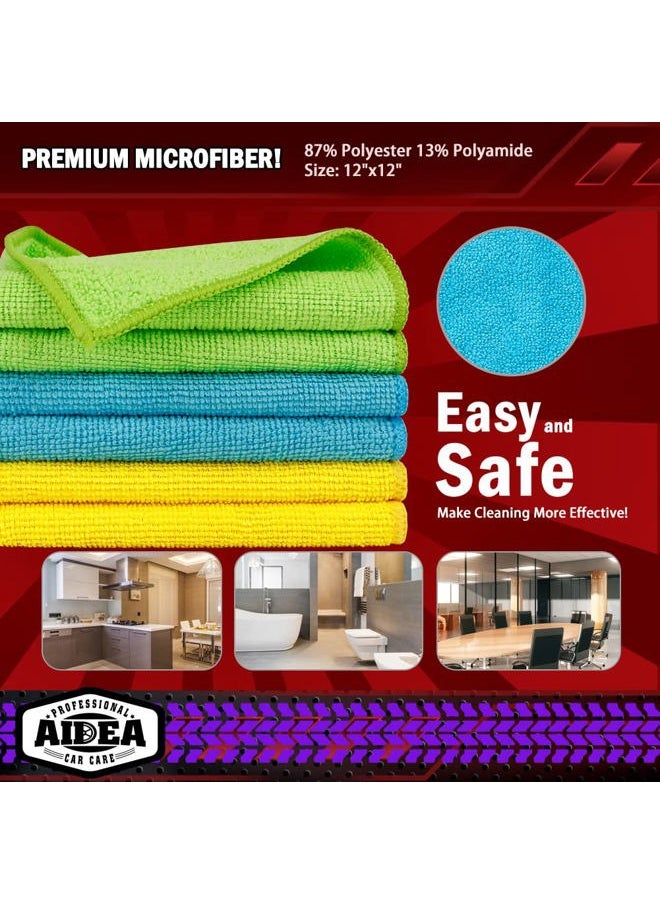 AIDEA - Microfiber Cleaning Cloths, 50PK, Microfiber Towels for Cars, Premium All Purpose Car Cloth, Dusting Cloth Cleaning Rags, Absorbent Towels for SUVs, House, Kitchen, Window, 12"×12" - Image 1