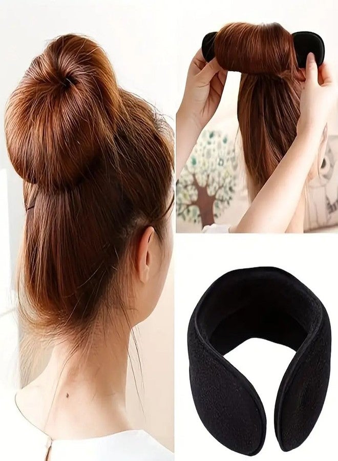 Ashkash 4pcs Solid Hair Bun Maker Minimalist Sponge Hair Styling Tool & 3pcs Hair Tie Elastic Headwear Hair Accessories Set - Image 5