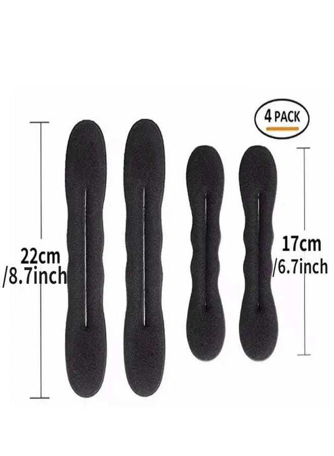 Ashkash 4pcs Solid Hair Bun Maker Minimalist Sponge Hair Styling Tool & 3pcs Hair Tie Elastic Headwear Hair Accessories Set - Image 2