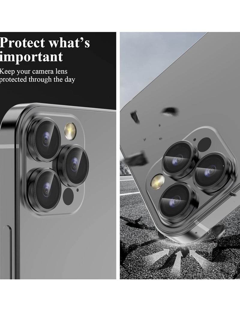 ELTRAZONE Designed for iPhone 14 Pro Max Camera Lens Protector, for iPhone 14 Pro Camera Lens Protector, Individual Metal Anti Scratch HD Clear Case Friendly Tempered Glass Camera Cover, 1 Set - Image 3