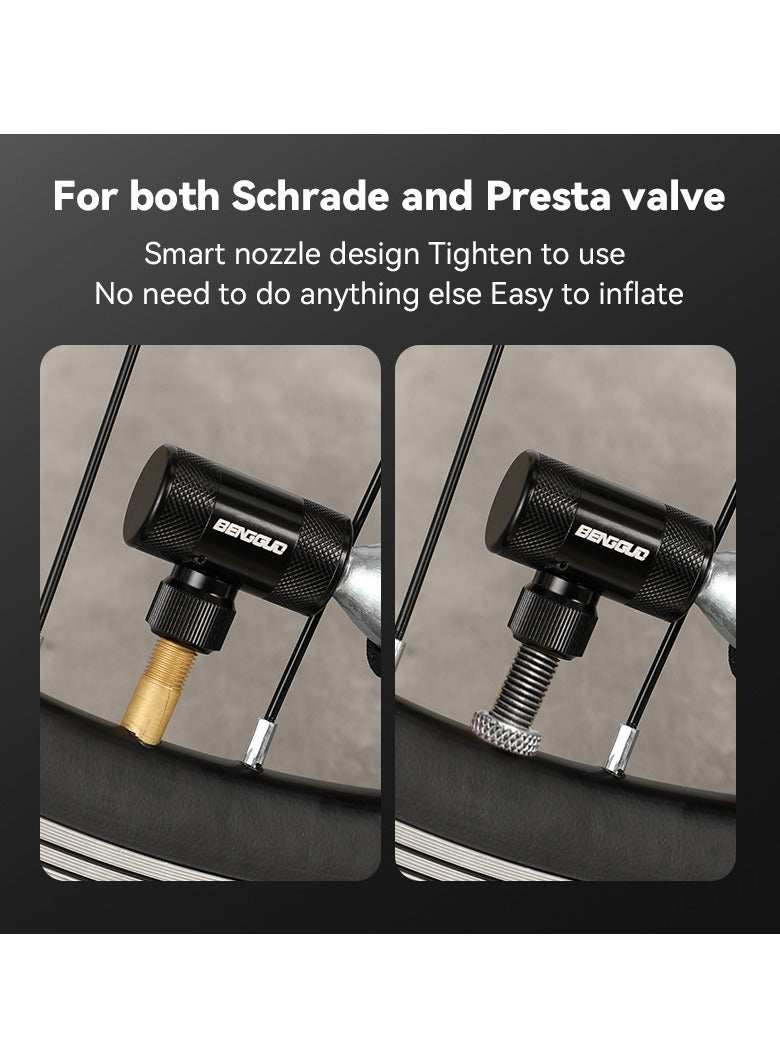 general Bicycle Quick Inflator Set Road Mountain Bike Tire Inflator Head Accessory Gas Cylinder Quick Inflator Nozzle Joint - Image 3