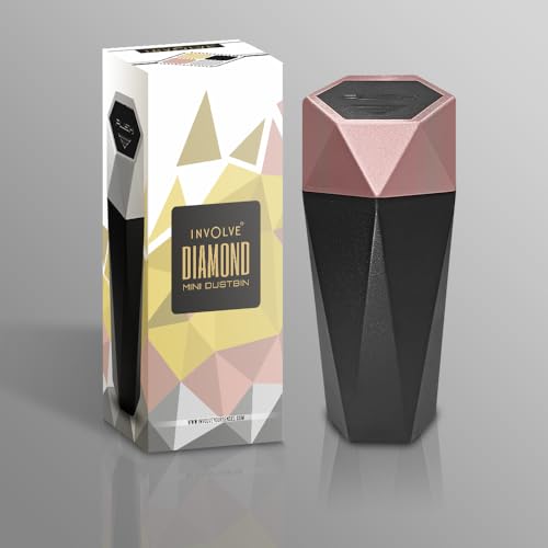 Involve your senses Involve Diamond Shape Car Dustbin/Trash Can- Rosegold - 500 ML |Stylish and Convenient Garbage Bin for Your Vehicle | Car accessories 2025 | Dustbin For Car | Car Trash Bin | Portable Trash Can - Image 5