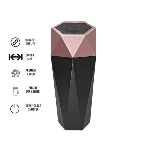 Involve your senses Involve Diamond Shape Car Dustbin/Trash Can- Rosegold - 500 ML |Stylish and Convenient Garbage Bin for Your Vehicle | Car accessories 2025 | Dustbin For Car | Car Trash Bin | Portable Trash Can - Image 2