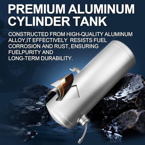 COEFEPIY 2 Gallon Minibike Gas Tank Fuel Tank Aluminum Cylinder 6 x 18" Center Fill minibike gas fuel tank For Golf Cart ,Motorcycle ,Dune Buggy ,mini bike ,go kart-Silver - Image 3