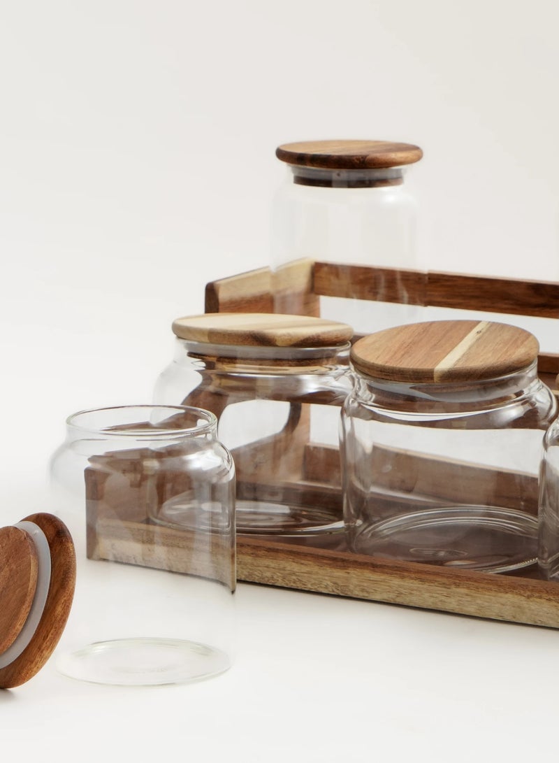 طقم بهارات 8 قطع مع حامل خشب السنط - Image 4